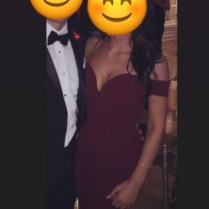 Long Off-the-Shoulder Evening Dress with Straps